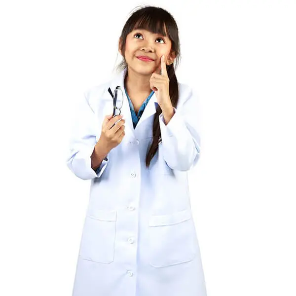 Wholesale women's white lab coat with stethoscope and blue collar detail
