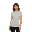Wholesale women's gray short-sleeve crew neck t-shirt