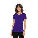 Wholesale women's purple short-sleeve crew neck t-shirt