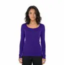 Wholesale women's long-sleeve purple scoop neck t-shirt