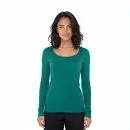Wholesale women's long sleeve teal crew neck t-shirt