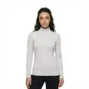 Wholesale women's light gray long-sleeve turtleneck fitted top