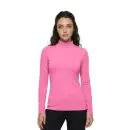 Wholesale women's pink turtleneck long sleeve fitted top