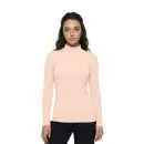 Wholesale women's long sleeve turtleneck top in pale pink