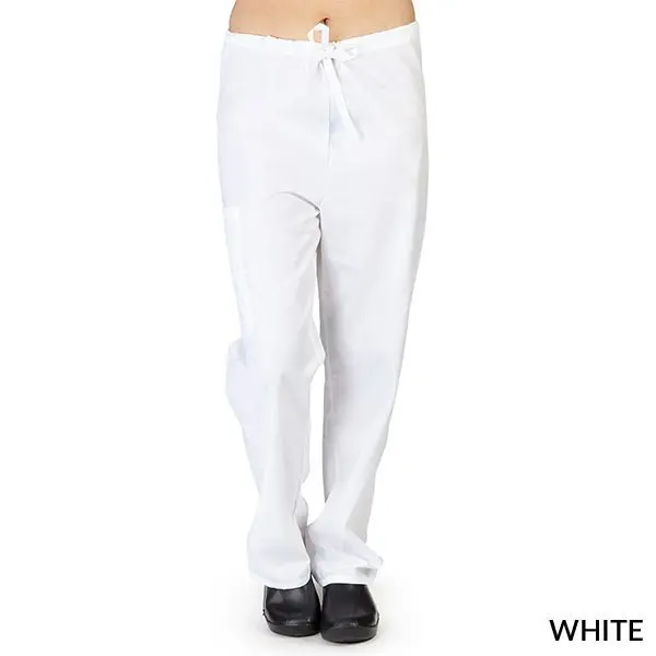 Wholesale women's white drawstring pants with straight leg fit and black shoes