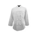 Wholesale white double-breasted chef's jacket with long sleeves and chest pocket