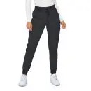Wholesale women's black jogger pants with drawstring waist and cuffed ankles