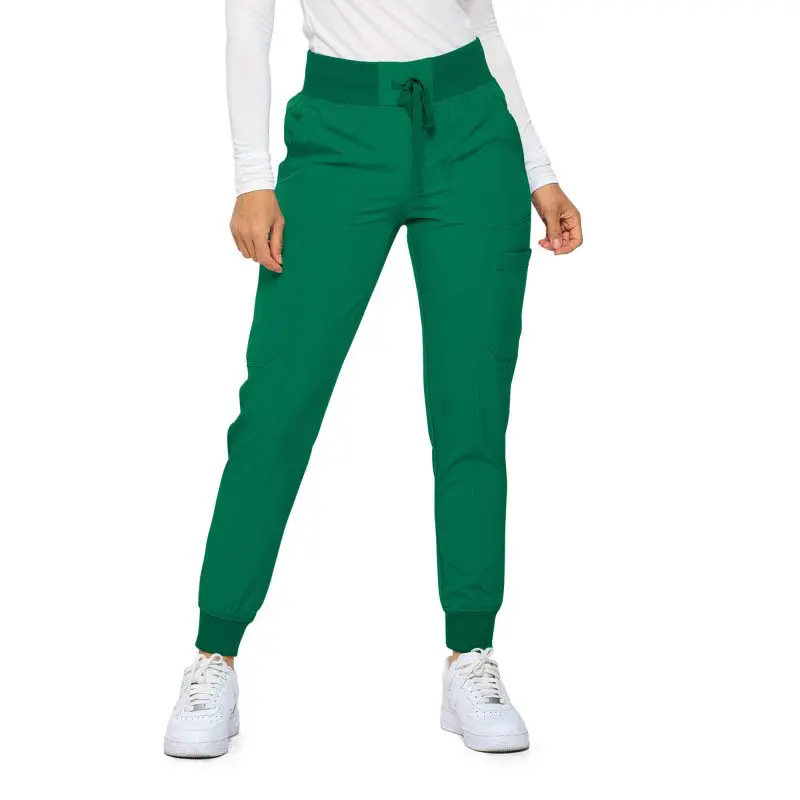 Wholesale women's green jogger pants with drawstring waist and cargo pockets
