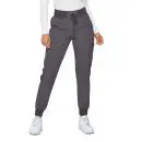 Wholesale women's charcoal jogger pants with cargo pockets and drawstring waist