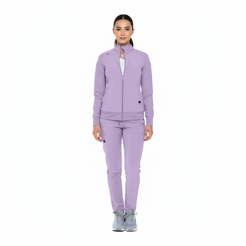Wholesale women's lavender zip-up track jacket and matching jogger pants set