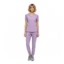 Wholesale women's purple scrubs set with v-neck top and jogger pants