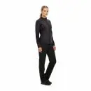 Wholesale women's black zip-up jacket and black pants athletic set