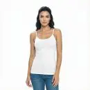 Wholesale women's white camisole tank top with adjustable spaghetti straps