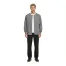 Wholesale men's gray button-up shirt with white undershirt and black pants