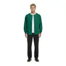 Wholesale men's green cardigan with white trim, white undershirt, and black pants