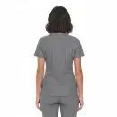 Wholesale women's gray short-sleeve t-shirt, back view