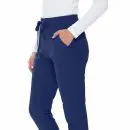 Wholesale women's navy blue scrub pants with drawstring waist and front pockets