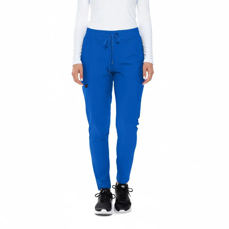 Wholesale women's royal blue scrub pants with drawstring waist and side pockets