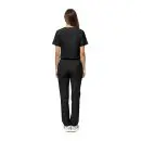 Wholesale women's black short-sleeve crop top and elastic waist pants set
