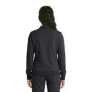 Wholesale women's black zip-up sweatshirt with ribbed cuffs and waistband, back view